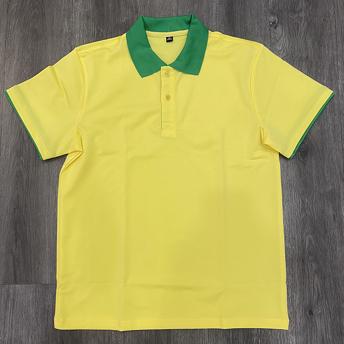Áo Thun Đồng Phục Vàng Phối Viền Xanh - In Logo Theo Yêu Cầu