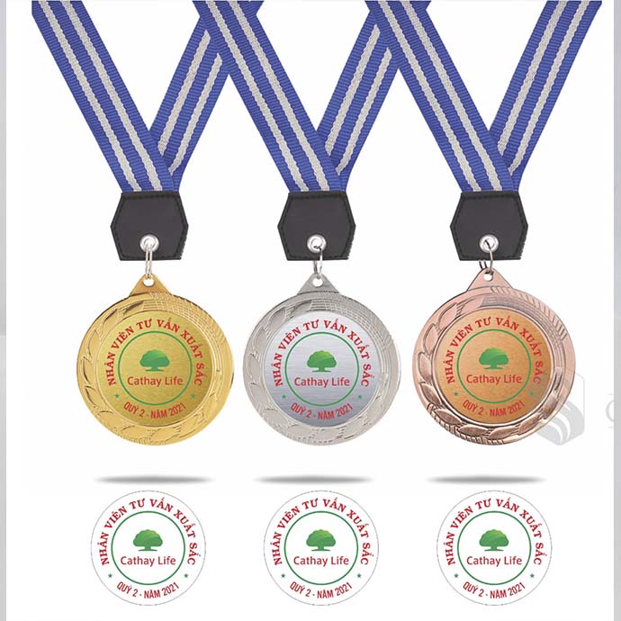 Huy Chương Kim Loại In Logo Theo Yêu Cầu