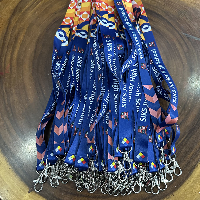 Dây Đeo Thẻ Học Sinh SIKS Junior High School – Lanyard Satin Xanh In Logo
