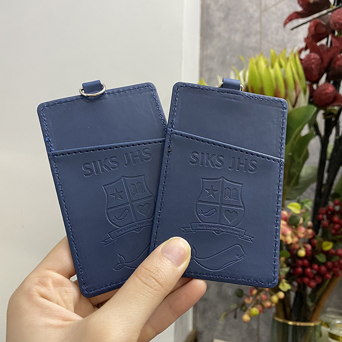 Bao Da Đeo Thẻ Màu Xanh Dương – Hộp Đựng Thẻ Nhân Viên Da PU Cao Cấp