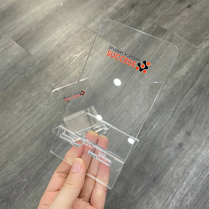 Giá Đỡ Điện Thoại Mica Gấp Gọn – In Logo Theo Yêu Cầu, Tiện Mang Đi Du Lịch/Cafe
