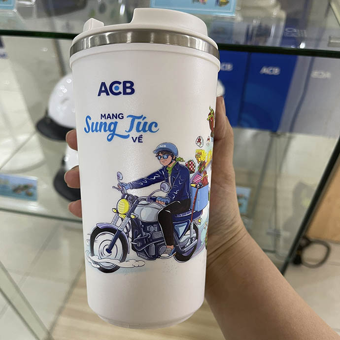 Ly Giữ Nhiệt Màu Trắng In Logo Theo Yêu Cầu – Quà Tặng Doanh Nghiệp Cao Cấp