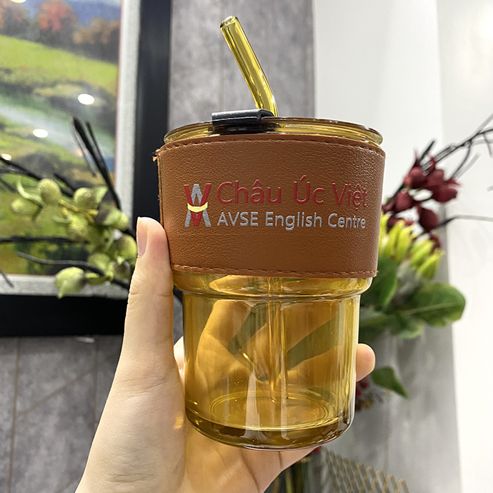 Cốc Thủy Tinh Gorgous Có Nắp & Ống Hút – In Logo Theo Yêu Cầu