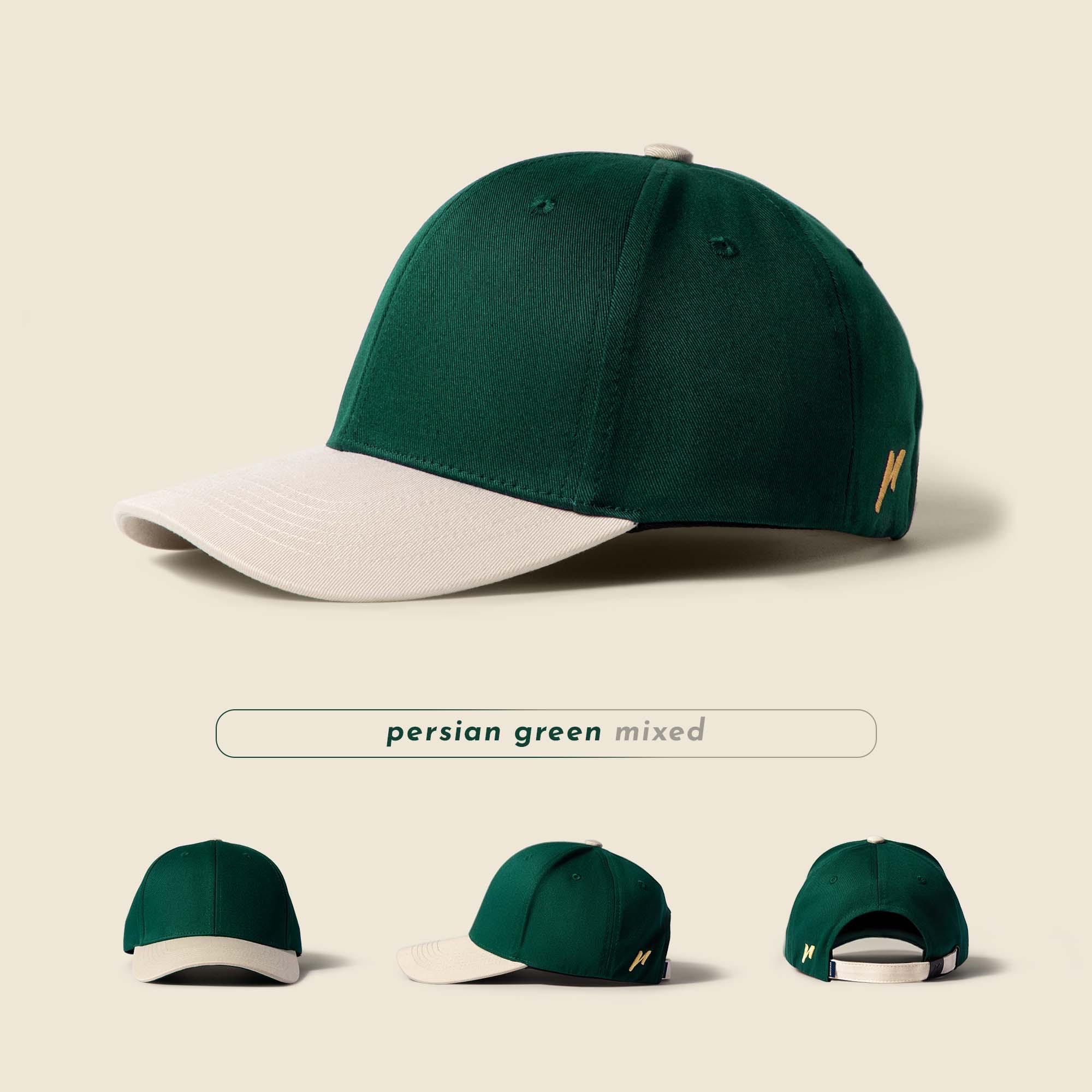 Mũ Lưỡi Trai Xanh Persian Green Phối Trắng In Logo Theo Yêu Cầu