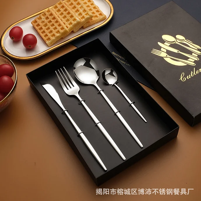 Bộ Muỗng Nĩa Dao 4 Món Cao Cấp – Hộp Quà Sang Trọng