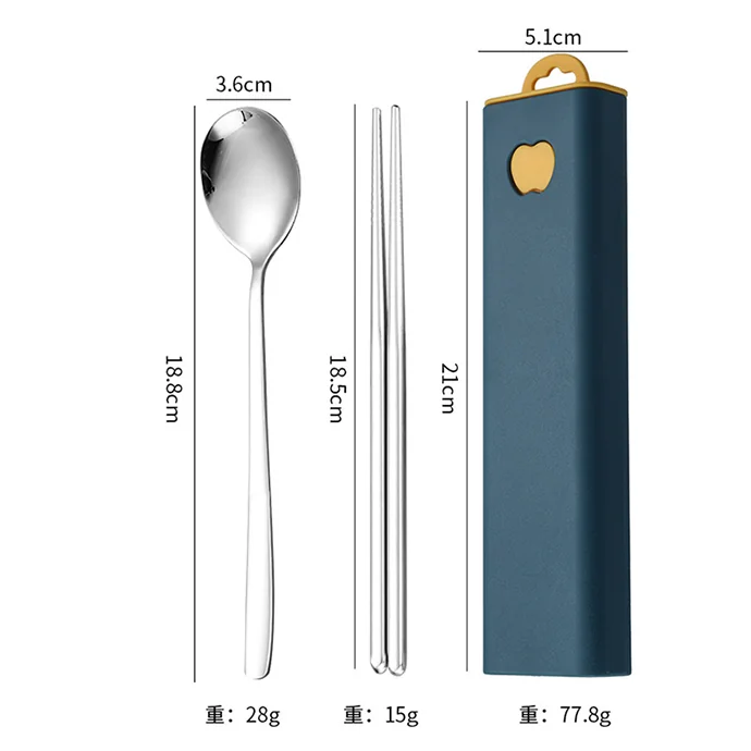 Bộ Muỗng Đũa Inox Kèm Hộp Đựng Cá Nhân Tiện Lợi