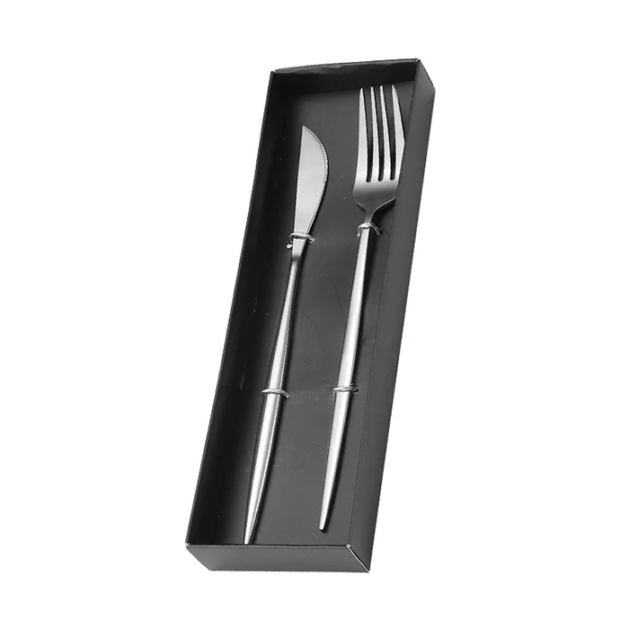 Bộ Dao Nĩa 2 Món Inox Cao Cấp – Hộp Quà Tối Giản