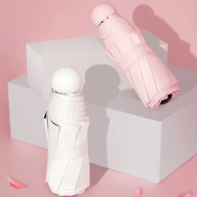 Ô Dù Gấp Ngắn Cán Tròn Pastel – Quà Tặng Doanh Nghiệp Cao Cấp