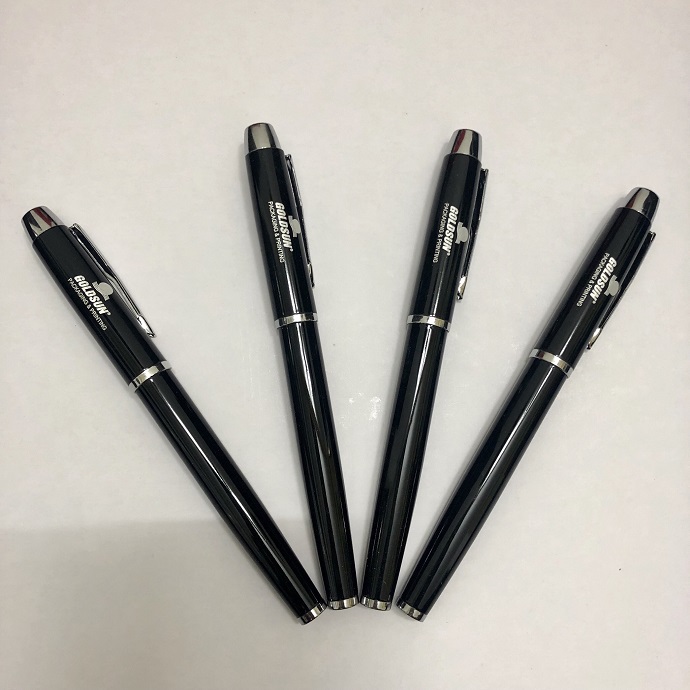 BKL 84 - Bút Ký Kim Loại Bật Nắp Màu Đen In Logo Goldsun - Quà Tặng Doanh Nghiệp Cao Cấp