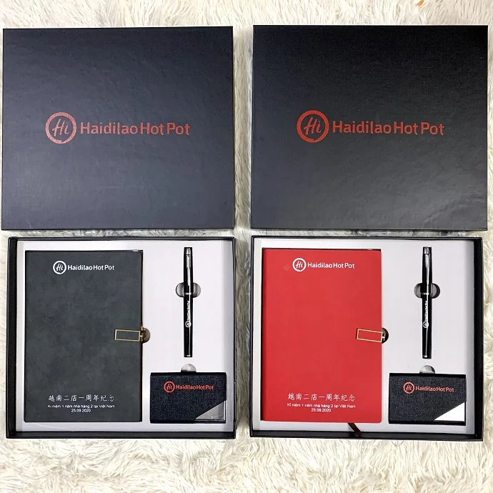 Bộ Quà Tặng Doanh Nghiệp Sổ – Bút – Namecard In Logo Theo Yêu Cầu