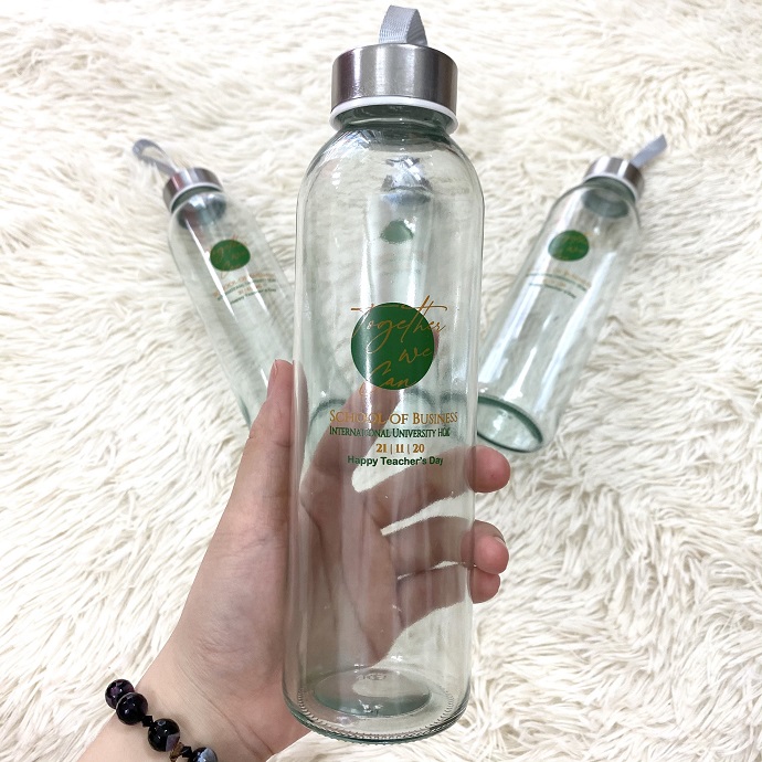 Bình Thủy Tinh In Logo Theo Yêu Cầu – Quà Tặng Doanh Nghiệp Cao Cấp