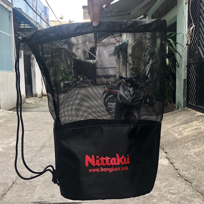 Túi Rút Lưới Thể Thao Màu Đen – Túi Đựng Đồ Tập, Dụng Cụ Thoáng Khí