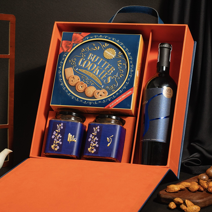 Hộp Quà Tặng Cao Cấp Rượu Vang & Bánh Kẹo – Quà Biếu Doanh Nghiệp Sang Trọng