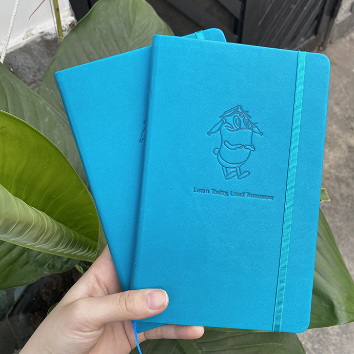 Sổ Tay A5 Bìa Da In Logo Theo Yêu Cầu – Ruột 80 Tờ Giấy Ford Kem