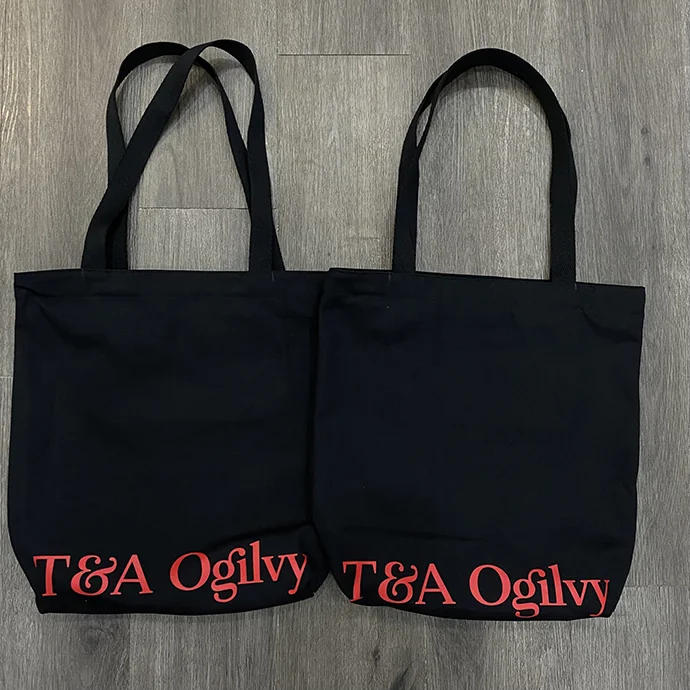 Túi Canvas Màu Đen In Logo T&A Ogilvy - Thiết Kế Sang Trọng, Giá Tốt