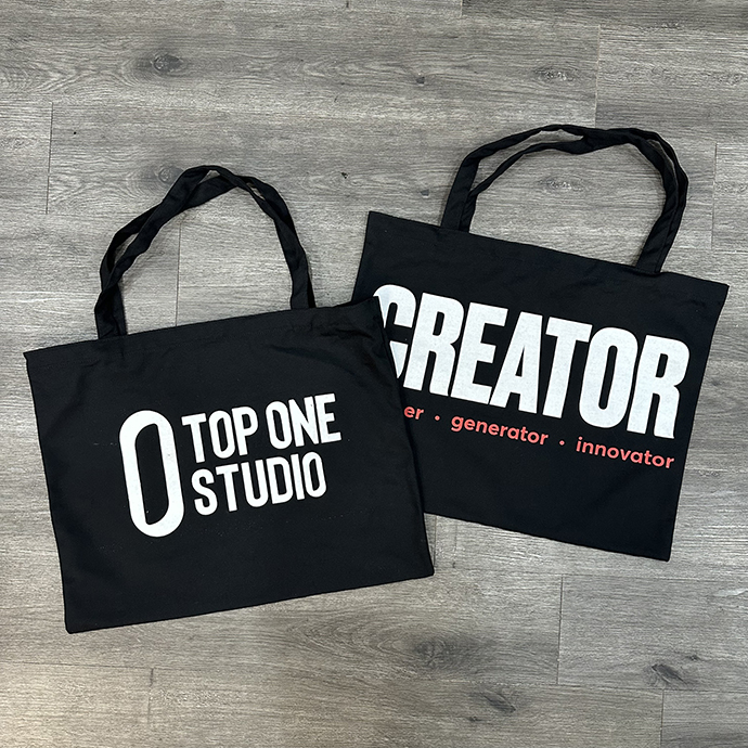 Túi Canvas In Logo Hai Mặt - Túi Canvas Đen In Chuyển Nhiệt Theo Yêu Cầu