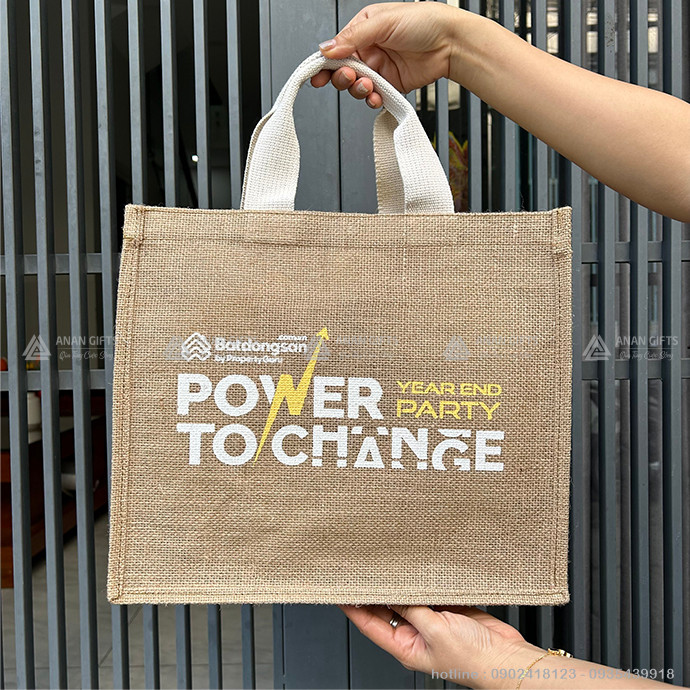 Túi Cói Vintage In Logo Theo Yêu Cầu - Túi Tote Du Lịch Quà Tặng Doanh Nghiệp