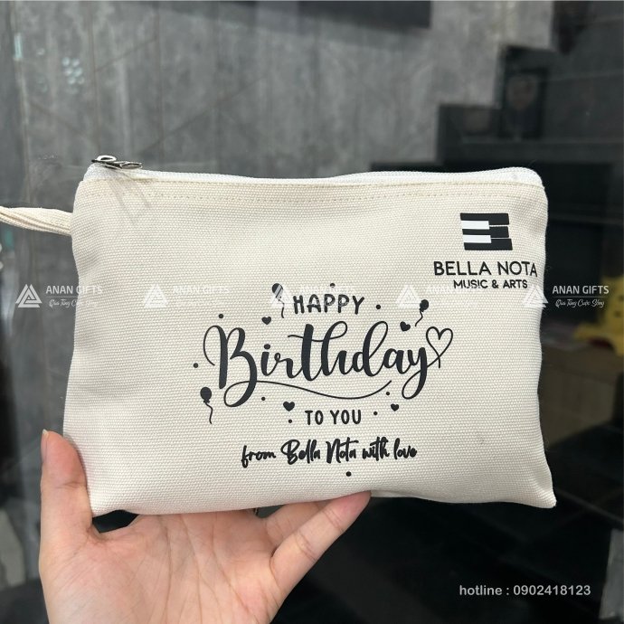 Túi Canvas Mini - Túi Canvas Đựng Mỹ Phẩm In Logo Theo Yêu Cầu