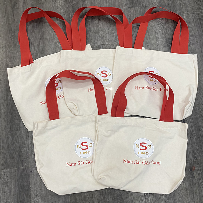 Túi Canvas Dây Đai Đỏ In Logo Nam Sài Gòn Food - Sản Xuất Theo Yêu Cầu