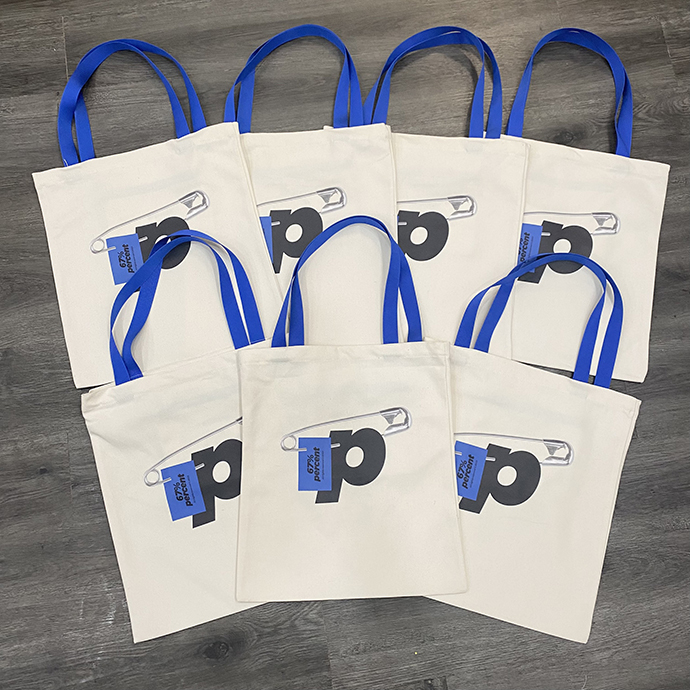 Túi Canvas Dây Đai Xanh Có Túi Phụ - In Logo Theo Yêu Cầu, Giá Tốt