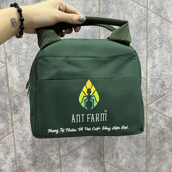 Túi Đựng Cơm Giữ Nhiệt - Túi Đựng Hộp Cơm In Logo ANT FARM