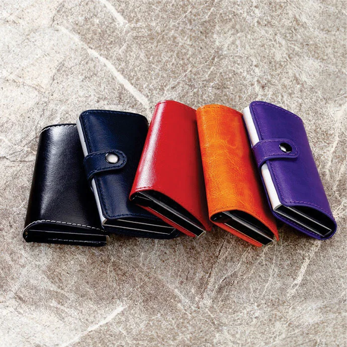 Hộp Đựng Danh Thiếp Da PU Nhiều Màu Có Nút Bấm – Hiện Đại, Tiện Dụng, In Logo Doanh Nghiệp