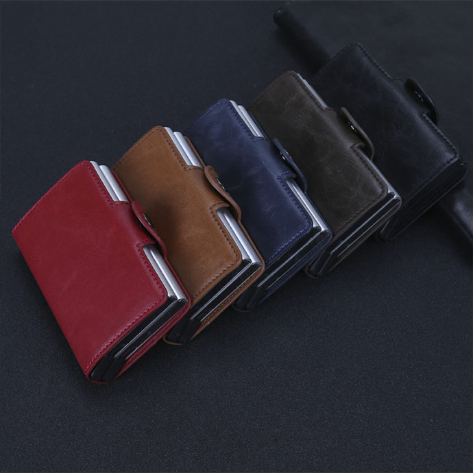 Ví Da Mini Cao Cấp Có Ngăn Kim Loại – Thiết Kế Gập Nhỏ Gọn, Sang Trọng