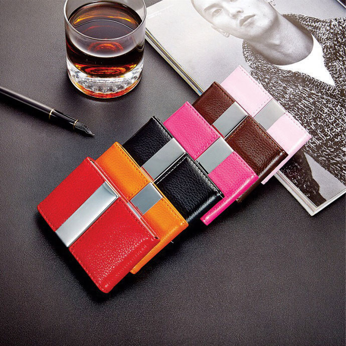 Hộp Đựng Namecard Da Cao Cấp Viền Kim Loại – Sang Trọng, Nhiều Màu, In Logo Doanh Nghiệp