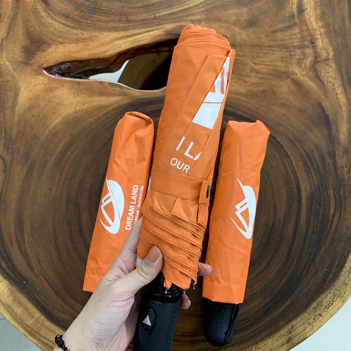 Ô Dù Gấp 3 Màu Cam – Thiết Kế Gọn Nhẹ, Quà Tặng Quảng Cáo Sự Kiện