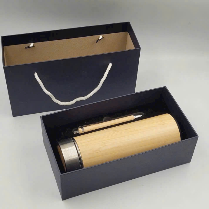 Bình Gỗ Giữ Nhiệt Ống Tre In Logo Theo Yêu Cầu – Sang Trọng, Thân Thiện