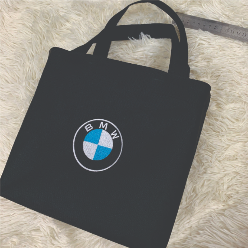 Túi vải canvas đen trơn in logo theo yêu cầu