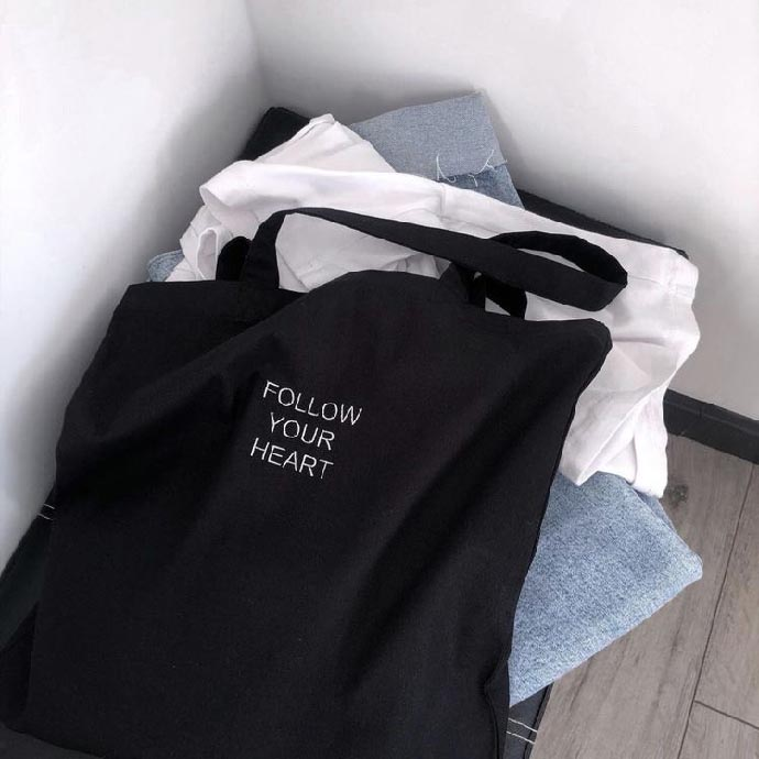 Túi Tote Vải Canvas Màu Đen – In Logo Theo Yêu Cầu