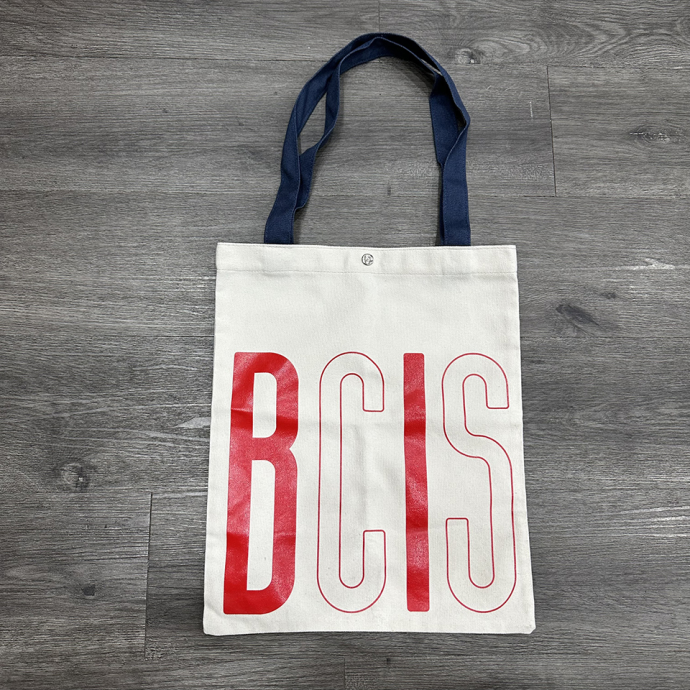 TÚI VẢI CANVAS MÀU TRẮNG QUAI XANH – NHẬN IN LOGO THEO YÊU CẦU