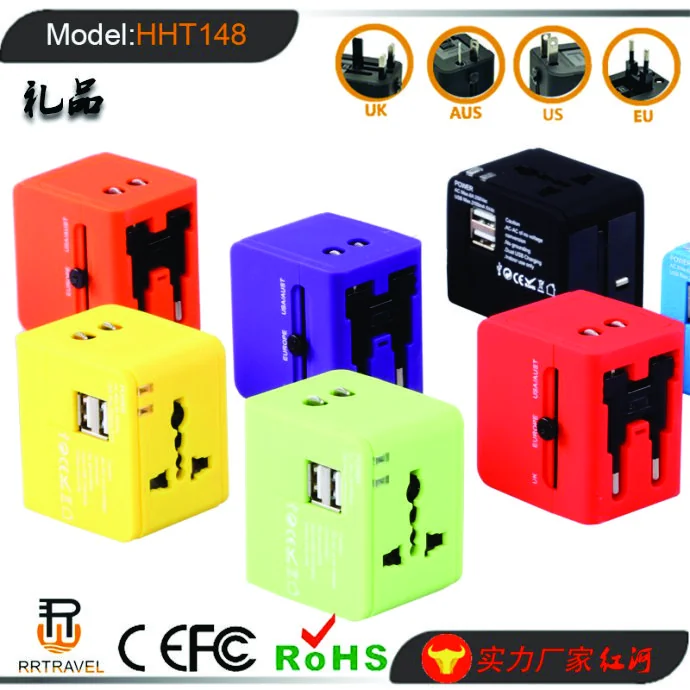 Cục Sạc Du Lịch Quốc Tế Đa Năng Nhiều Màu – Quà Tặng Doanh Nghiệp Công Nghệ Cao Cấp