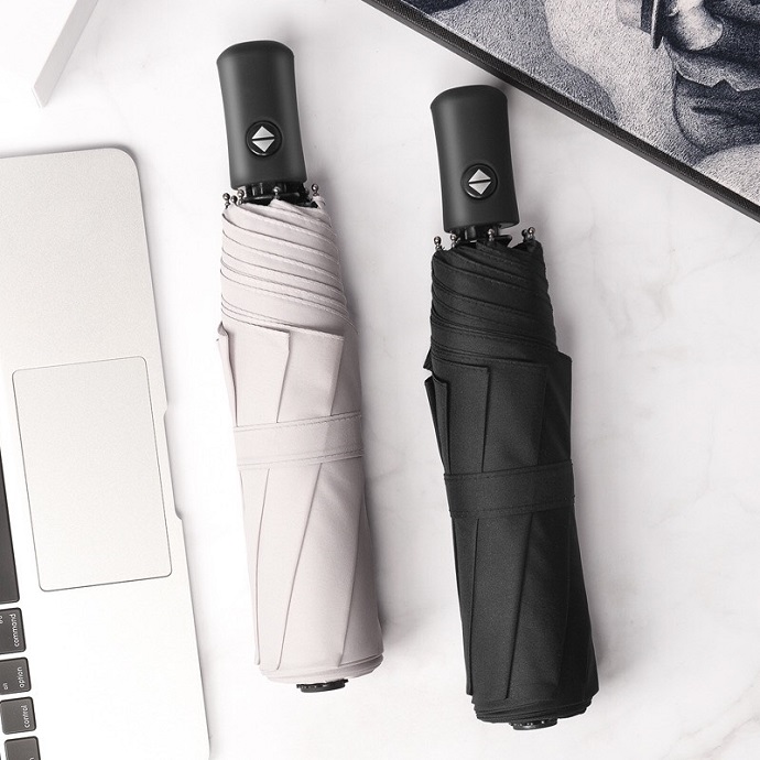 Ô Dù Gấp Ngắn Tự Động Cao Cấp Màu Đen Xám – Quà Tặng Doanh Nghiệp