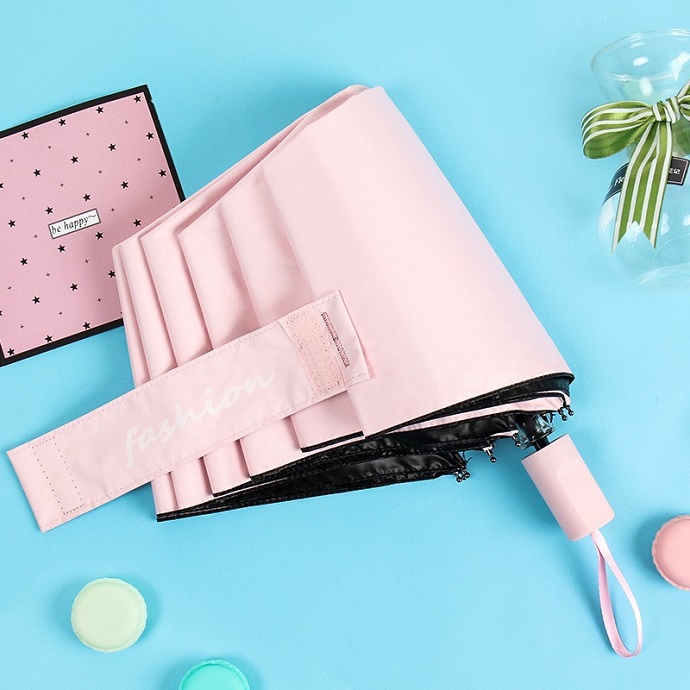 Ô Dù Gấp 3 Mini Màu Hồng Thời Trang Chống Nắng Mưa