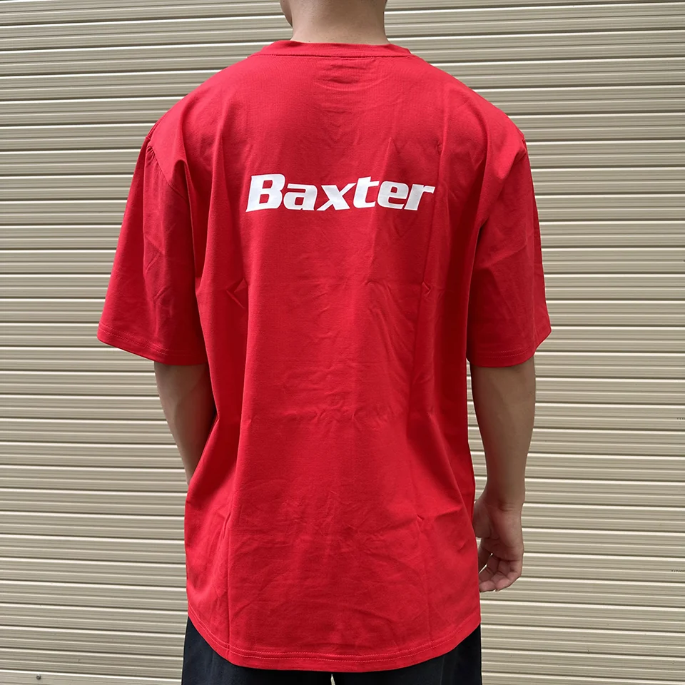 Áo thun cotton đỏ in logo theo yêu cầu