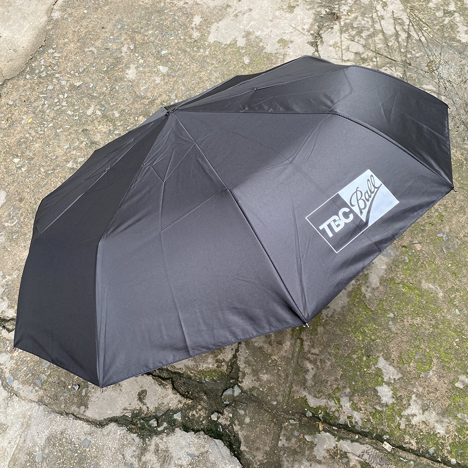 Ô Dù In Logo TBC Ball – Dù Gấp Màu Đen Sang Trọng