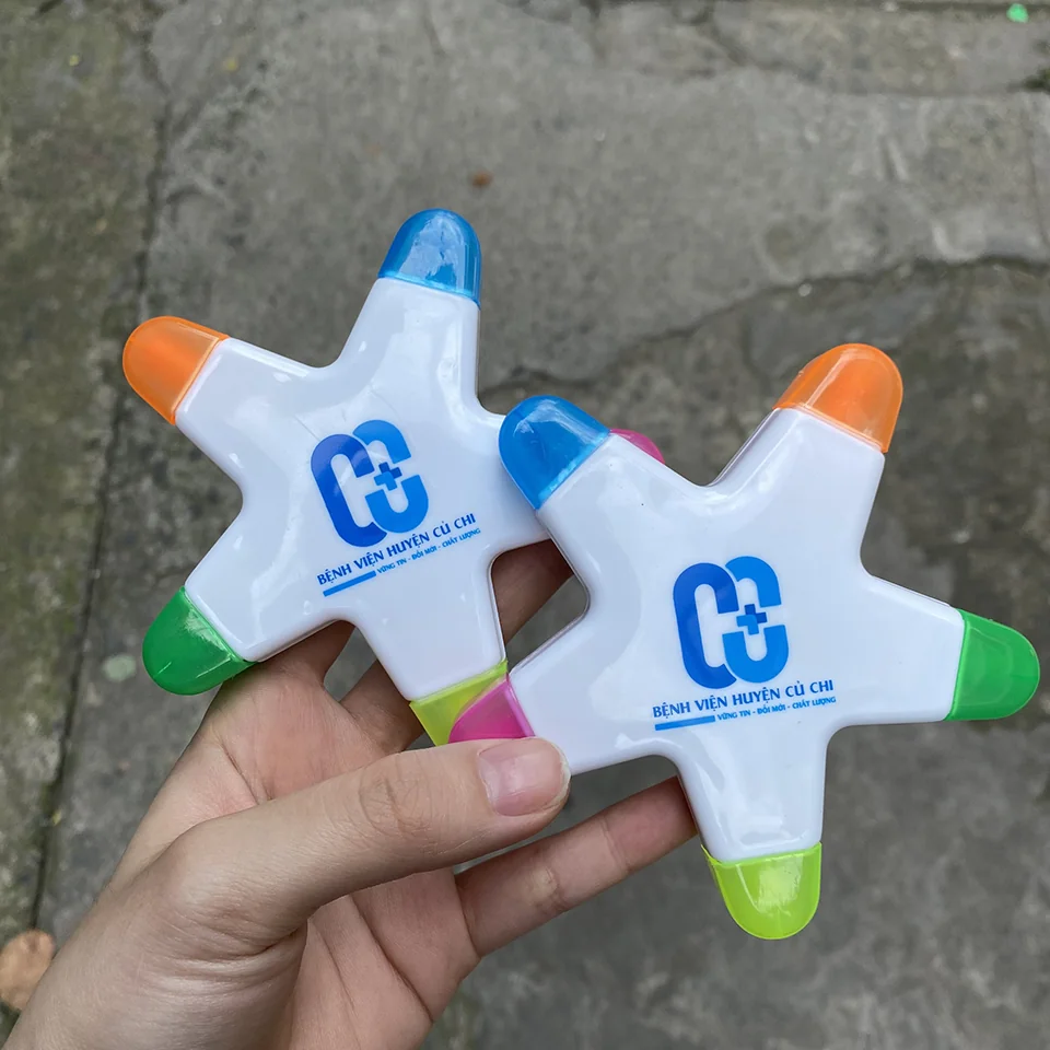 Bút Dạ Quang 5 Màu Hình Ngôi Sao In Logo Theo Yêu Cầu Doanh Nghiệp – Quà Tặng Sự Kiện