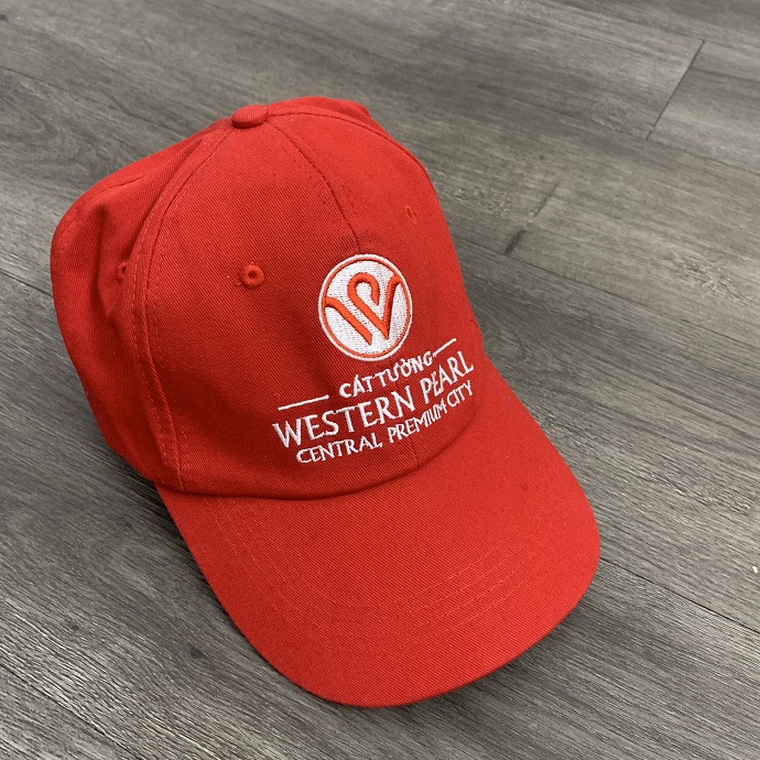 NÓN KẾT MÀU ĐỎ THÊU TÊN THÊU CHỮ THÊU LOGO CÁT TƯỜNG