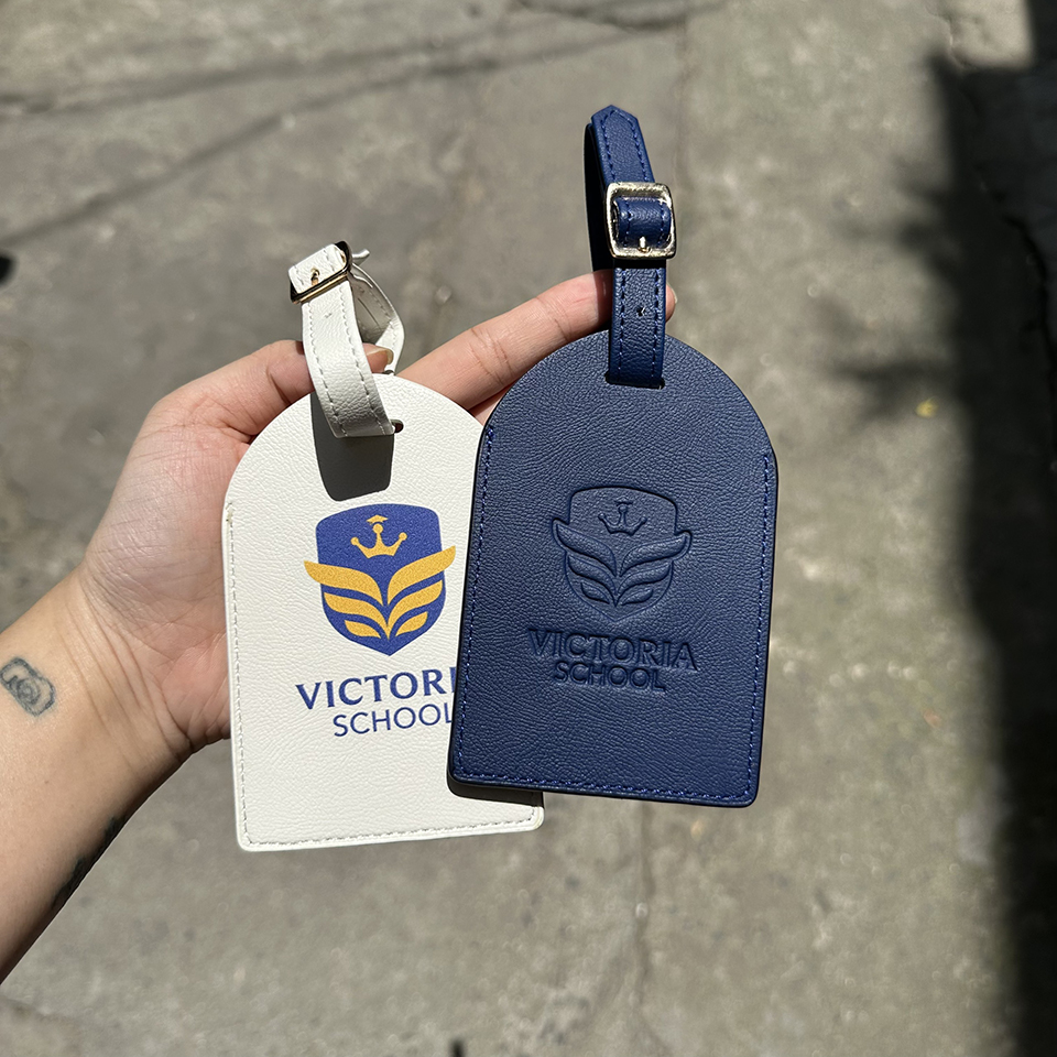 Thẻ hành lý da PU in logo - Quà tặng quảng bá thương hiệu cao cấp