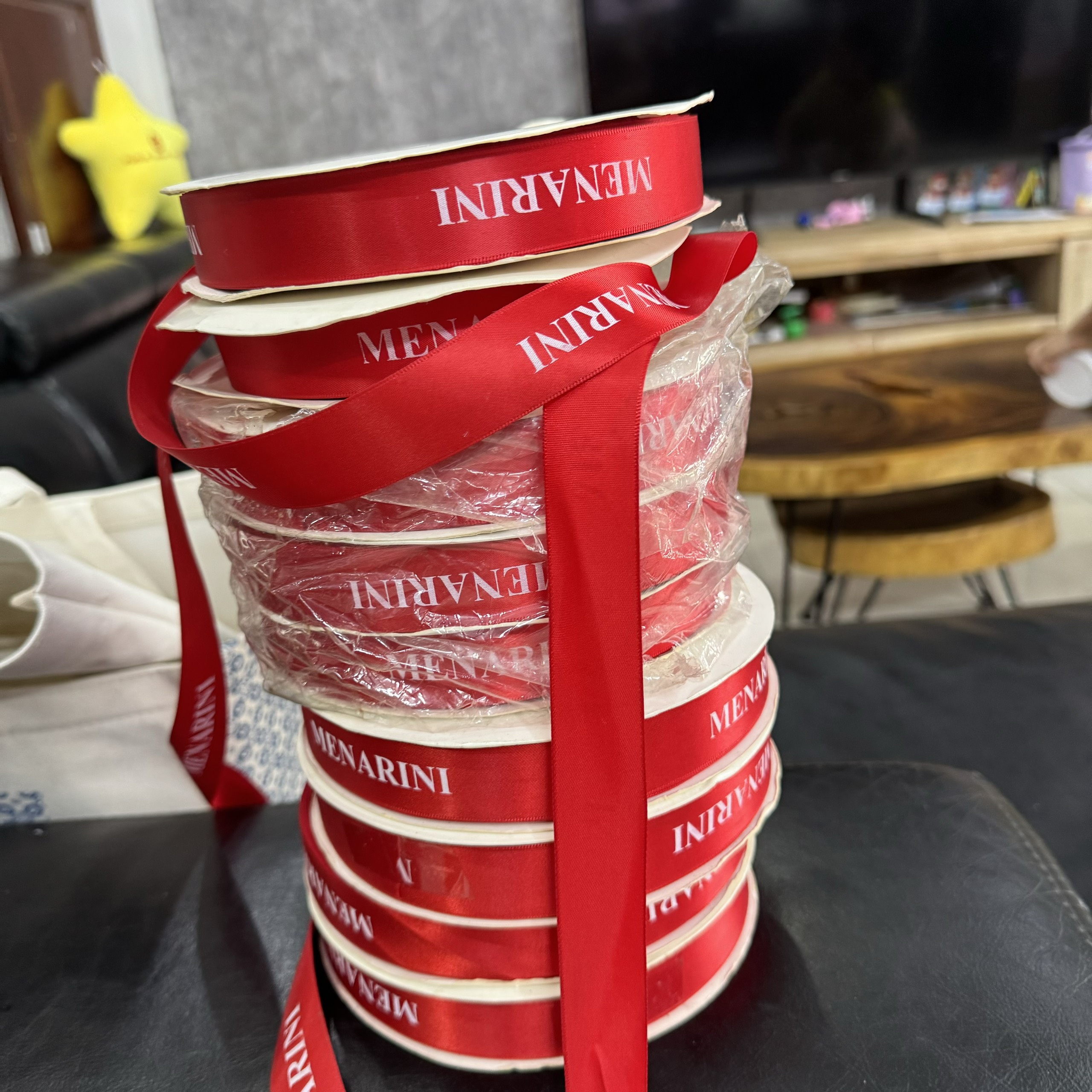 DÂY RUY BĂNG 2,5 CM  - IN LỤA