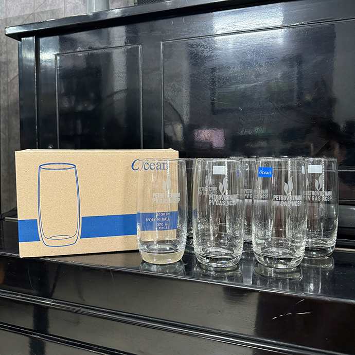Bộ 6 Ly Thủy Tinh In Logo Theo Yêu Cầu - Sang Trọng, Giá Tốt