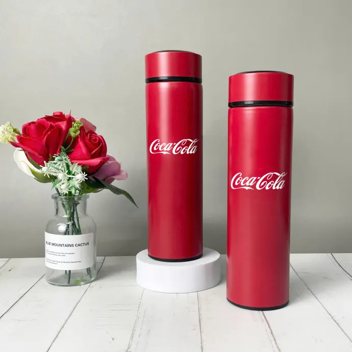 Bình Giữ Nhiệt Màu Đỏ Dáng Trụ Thẳng – In Logo Doanh Nghiệp