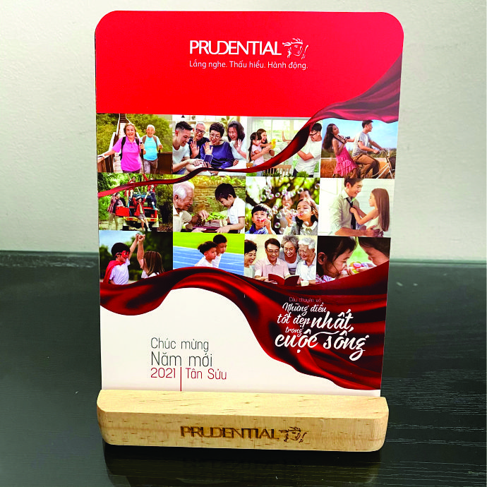 Lịch Để Bàn In Logo Prudential – Quà Tặng Doanh Nghiệp Cao Cấp