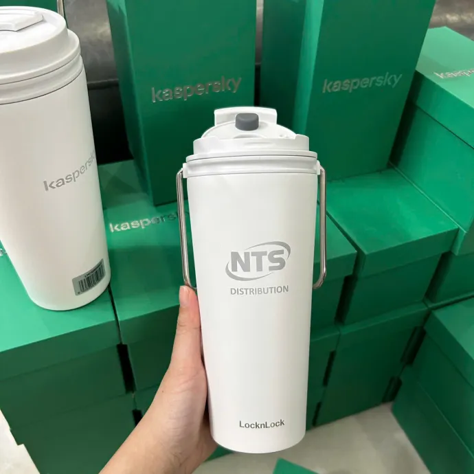 Bình Giữ Nhiệt Lock&Lock Bucket LHC4269WHT – Màu Trắng Sang Trọng, Quai Xách Tiện Lợi (540ml)