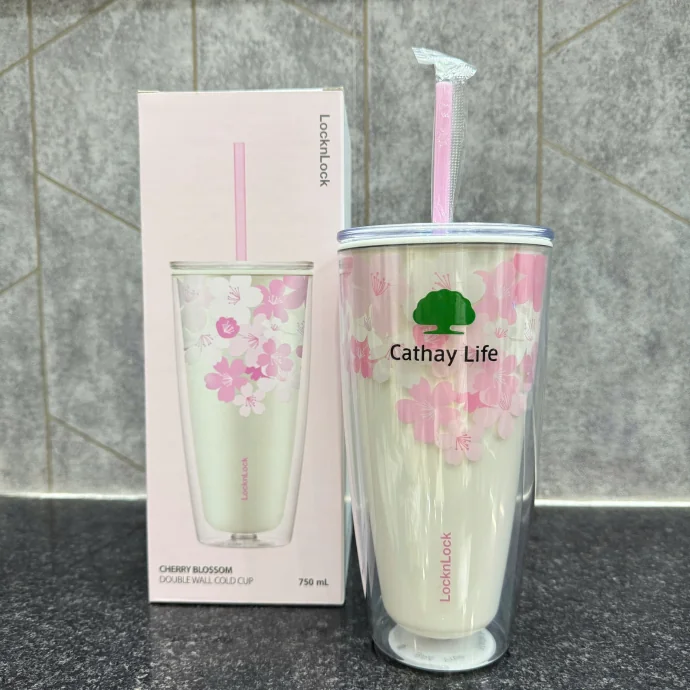 Ly Nhựa 2 Lớp Hoa Anh Đào LocknLock 750ml In Logo Theo Yêu Cầu