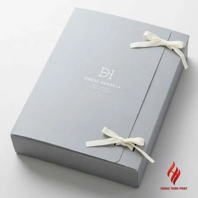 Hộp Quà Cứng Cột Nơ – In Logo Theo Yêu Cầu, Sang Trọng Và Tinh Tế