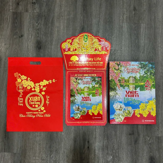 Lịch Bloc Gỗ In Logo Doanh Nghiệp Cao Cấp Quà Tặng Tết