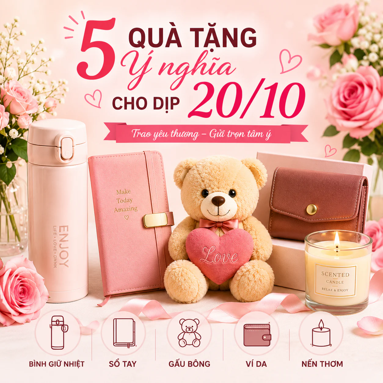 Top 5 Qu&agrave; Tặng &Yacute; Nghĩa Cho Dịp 20/10 Được Nhiều Người Lựa Chọn